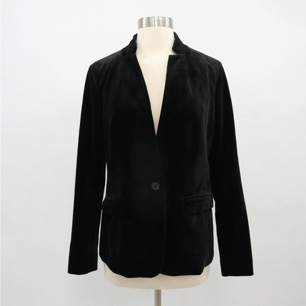 Maison Jules Black Velvet Jacket Blazer Classic Career Holiday